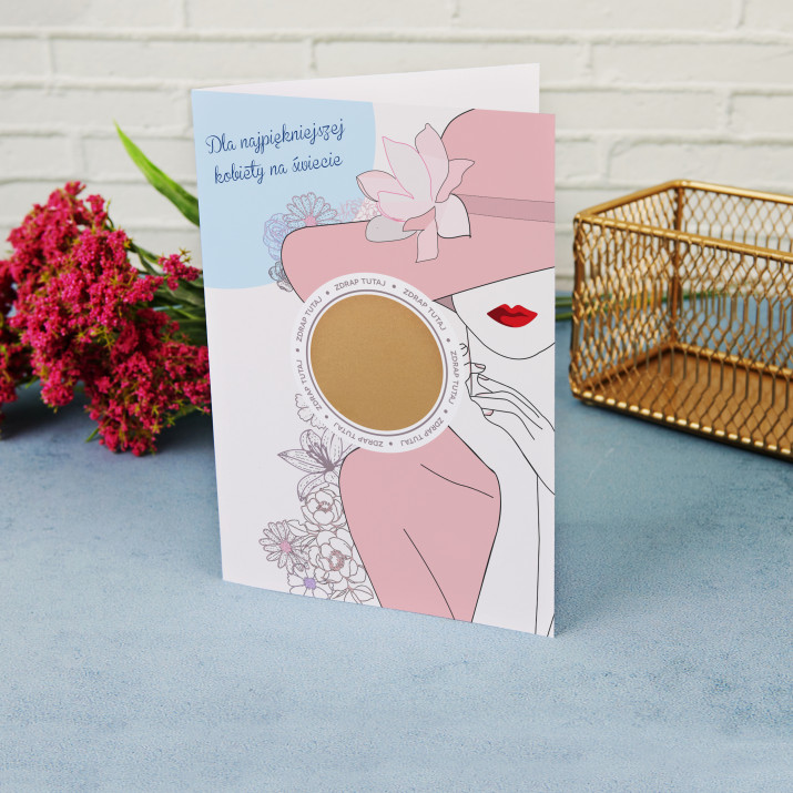 Dla najpiękniejszej kobiety - Kartka zdrapka Dla najpiękniejszej kobiety - Kartka zdrapka